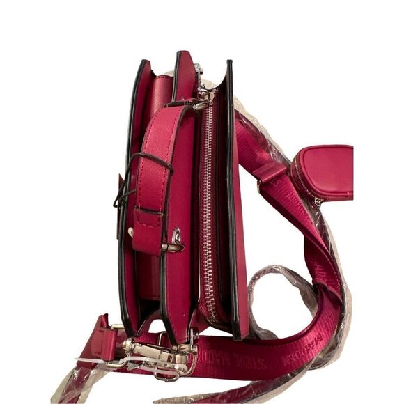 NEW Steve Madden Bevelynn Cranberry Satchel Small Purse with Zip Pouch - Picture 6 of 10